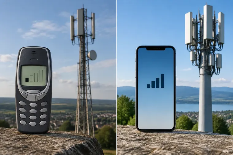 Gegenüberstellung: links 3G, rechts 4G