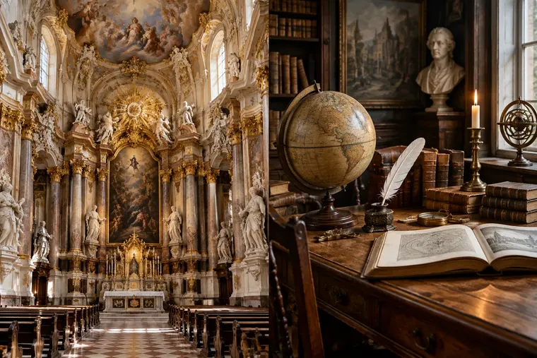 Gegenüberstellung: links Barock, rechts Aufklärung