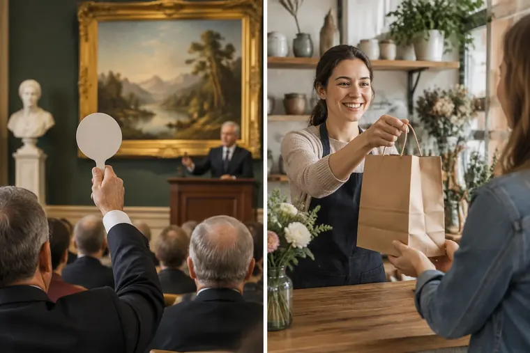 Gegenüberstellung: links bieten, rechts anbieten