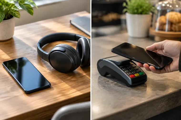 Gegenüberstellung: links Bluetooth, rechts NFC