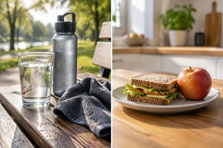 Gegenüberstellung: links Dehydrierung, rechts Hunger