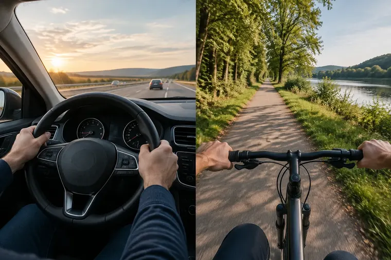 Gegenüberstellung: links drive, rechts ride