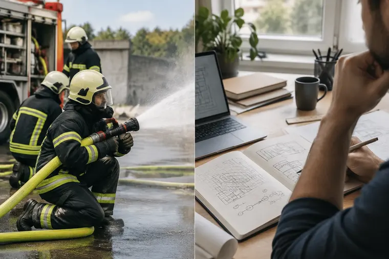 Gegenüberstellung: links Einsatz, rechts Ansatz