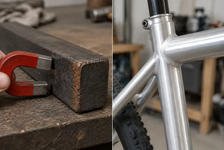 Gegenüberstellung: links Eisen, rechts Aluminium