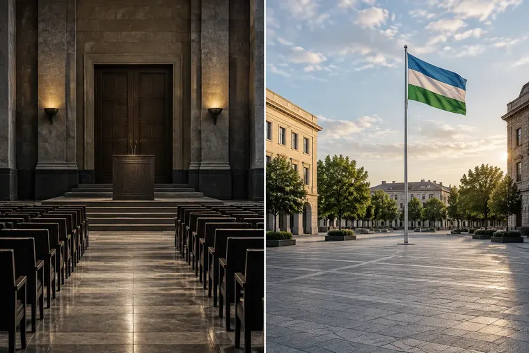 Gegenüberstellung: links Faschismus, rechts Nationalismus