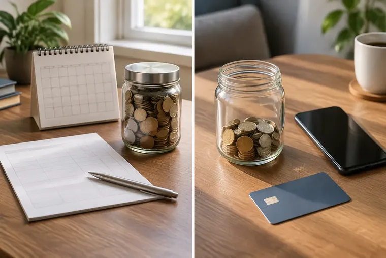 Gegenüberstellung: links Festgeld, rechts Tagesgeld