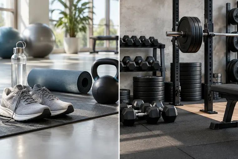 Gegenüberstellung: links Fitness, rechts Bodybuilding