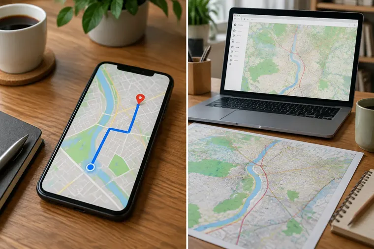 Gegenüberstellung: links Google Maps, rechts OpenStreetMap