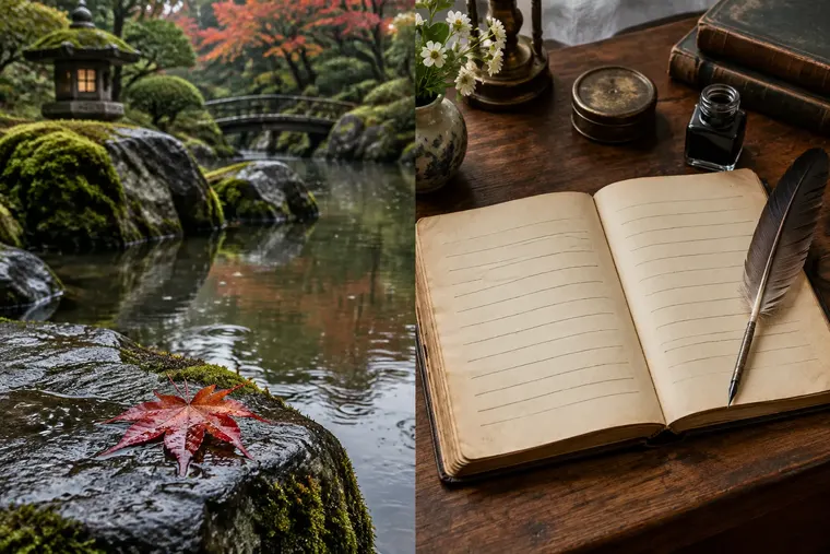 Gegenüberstellung: links Haiku, rechts Sonett