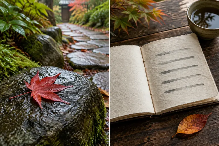 Gegenüberstellung: links Haiku, rechts Tanka