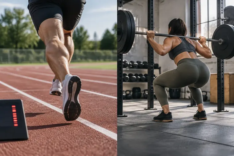 Gegenüberstellung: links HIIT, rechts Krafttraining