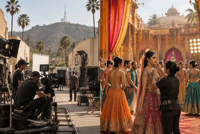 Gegenüberstellung: links Hollywood, rechts Bollywood