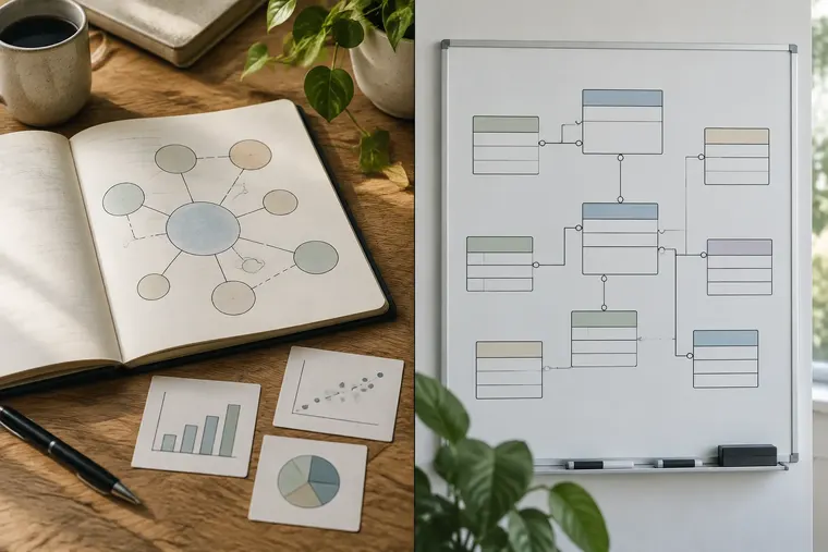 Gegenüberstellung: links Konstrukt, rechts Schema