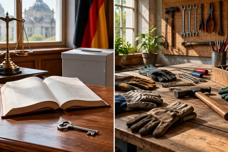 Gegenüberstellung: links Liberalismus, rechts Sozialismus