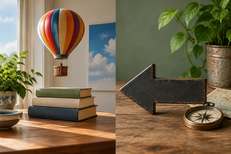 Gegenüberstellung: links oben, rechts links