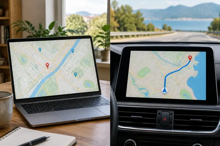 Gegenüberstellung: links OpenStreetMap, rechts TomTom