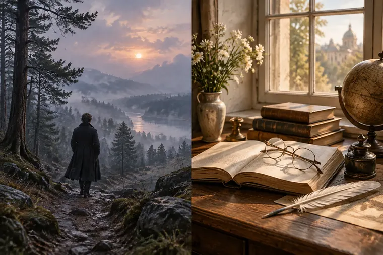 Gegenüberstellung: links Romantik, rechts Aufklärung