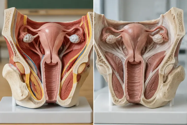 Gegenüberstellung: links Scheide, rechts Vagina
