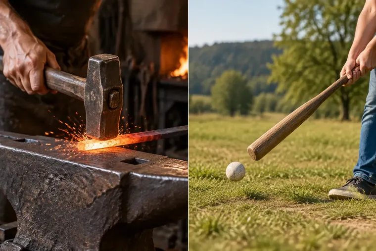 Gegenüberstellung: links schlagen, rechts hauen