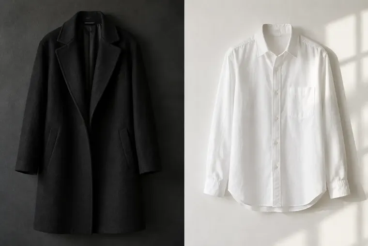 Gegenüberstellung: links Schwarz, rechts Weiß