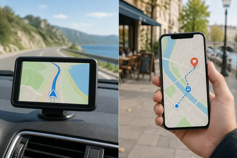Gegenüberstellung: links TomTom, rechts Yandex Maps