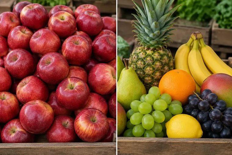 Gegenüberstellung: links Vielzahl, rechts Vielfalt