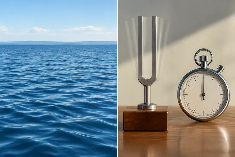 Gegenüberstellung: links Wellenlänge, rechts Frequenz